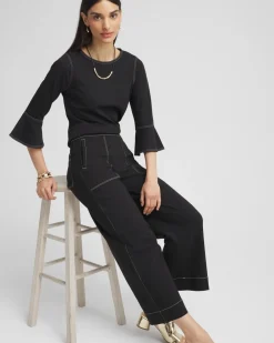 Best Sale Contrast Stitch Detail Top Tops