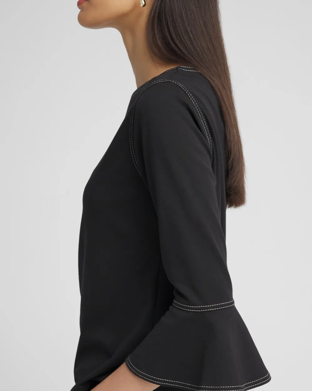 Best Sale Contrast Stitch Detail Top Tops