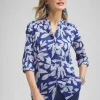 Online Cotton Leaf Print Shirt Tops