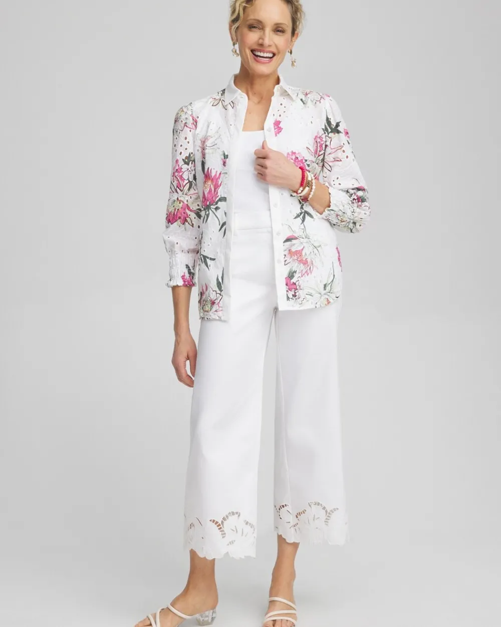 Shop Cotton Sateen Cut Work Crops Pants