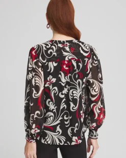 Outlet Crinkle Chiffon Floral Blouse Tops | Blouses & Shirts