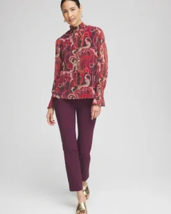 Shop Crinkle Shine Mock-Neck Top Tops | Tees