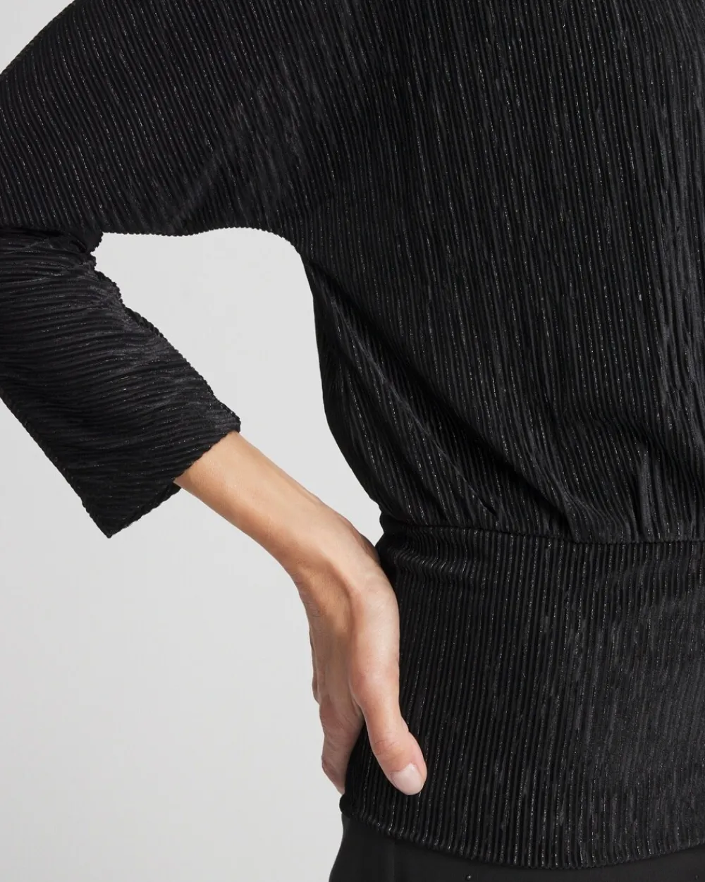 Discount Crinkle Velvet Banded Hem Top Tops | Tees