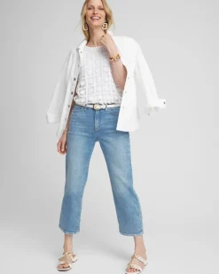 Store Crochet Trim Banded Hem Tee Tops