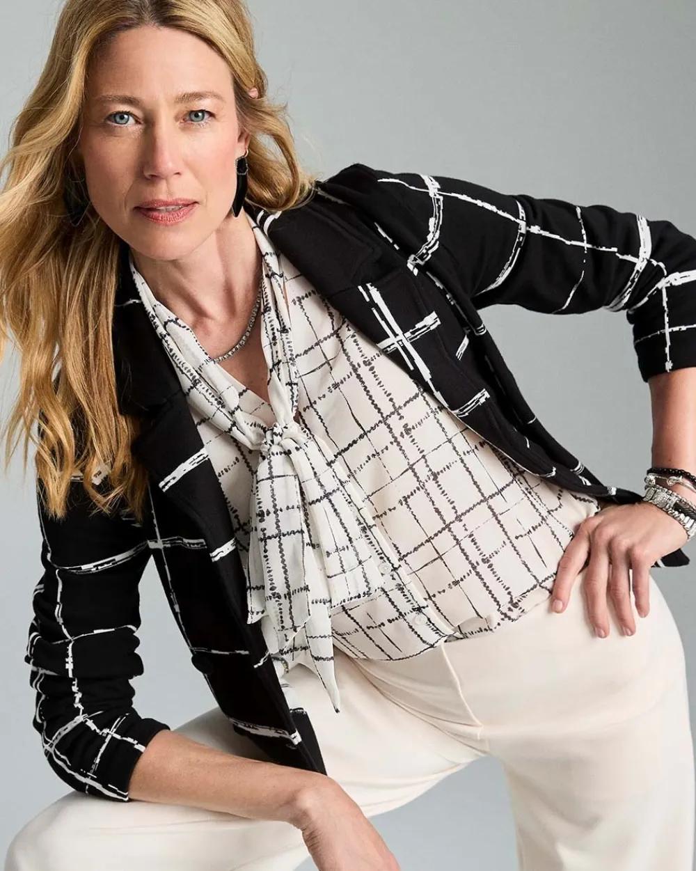 Best Sale Cropped Double-Breasted Sweater Blazer Jackets & Coats
