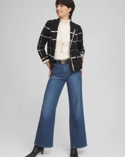 Best Sale Cropped Double-Breasted Sweater Blazer Jackets & Coats