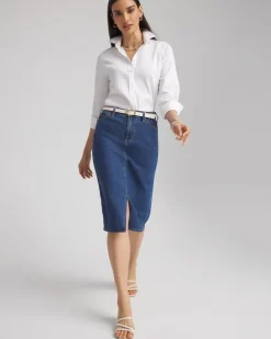 Clearance Denim Midi Skirt Skirts