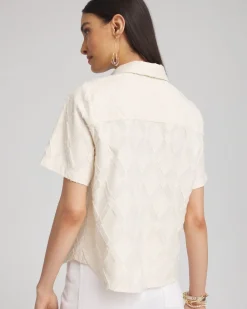 Cheap Diamond Jacquard Shirt Tops