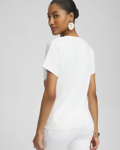 Flash Sale Dolman Foil Leaf Print Tee Tops