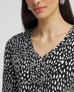 Sale Dot Print 3/4 Sleeve Perfect Tee Tops