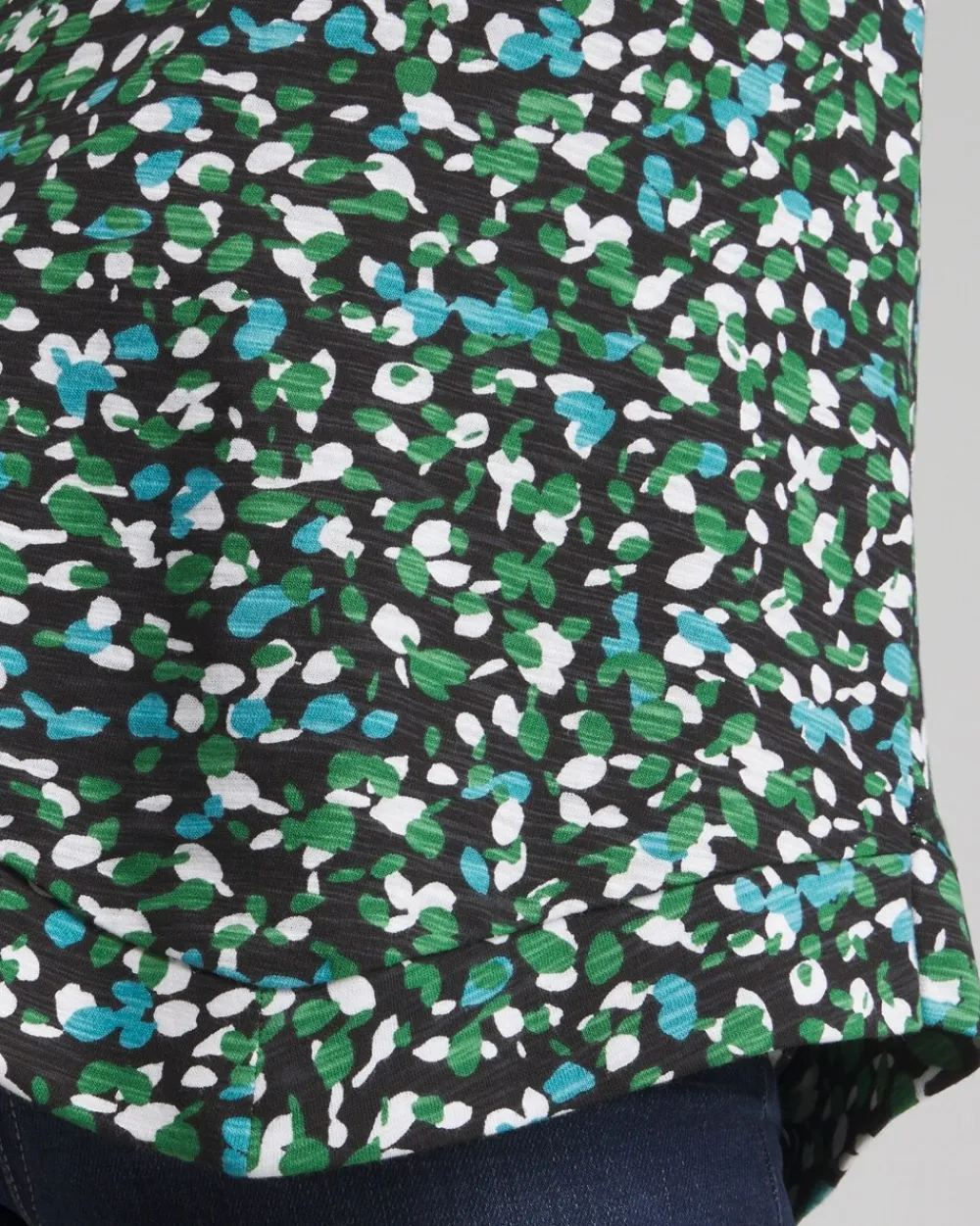 Discount Dots Asymmetrical Elbow Sleeve Tee Tops