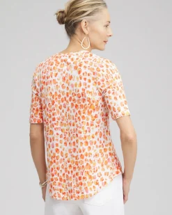 Best Sale Dots Elbow Sleeve A-line Tee Tops