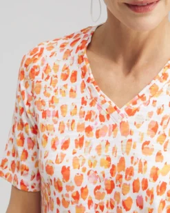 Best Sale Dots Elbow Sleeve A-line Tee Tops