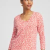 Hot Dots V-neck 3/4 Sleeve Tee Tops