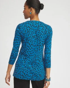 Fashion Dots V-neck Tunic Tops