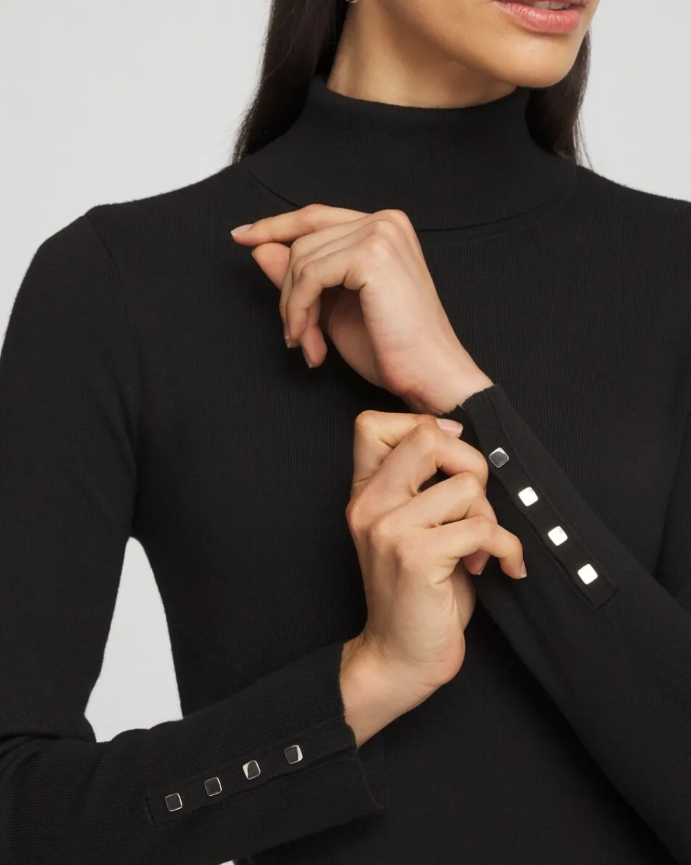 Flash Sale Ecovero™ Button Cuff Turtleneck Sweater Sweaters