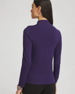 Flash Sale Ecovero™ Button Mock Neck Sweater Sweaters