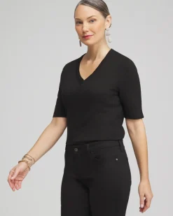 Outlet Elbow Sleeve A-line Tee Tops