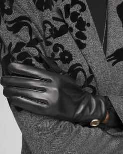 Store Embellished Leather Gloves Cold Weather Accessories