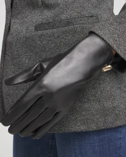 Store Embellished Leather Gloves Cold Weather Accessories