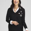 Shop Embellished Built-In Shirt Knit Sweater Sweaters