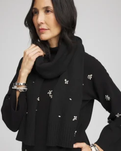 Hot Embellished Cashmere Blend Scarf Cold Weather Accessories | Scarves