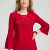 Cheap Embellished Flute Sleeve Tee Tops | Tees