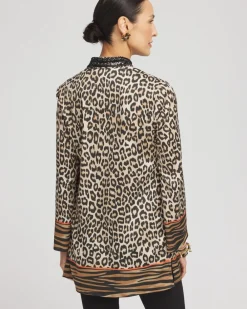 Clearance Embellished Mixed Animal Print Kurta Top Tops | Blouses & Shirts