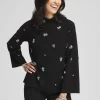 New Embellished Mockneck Pullover Sweater Sweaters