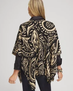 Hot Embellished Paisley Sweater Ruana Tops | Ponchos & Ruanas