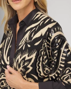 Hot Embellished Paisley Sweater Ruana Tops | Ponchos & Ruanas