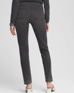 Cheap Embellished Pull-On Ankle Jeggings Jeans & Denim