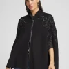 Outlet Embellished Zip Front Cape Ponchos & Ruanas
