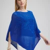 Flash Sale Embroidered Knit Triangle Poncho Tops