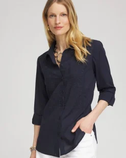 Best Embroidered Roll Tab Tunic Tops