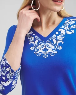Best Etched Everyday 3/4 Sleeve Tee Tops
