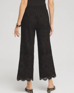 Shop Eyelet Lace Cropped Pants Pants