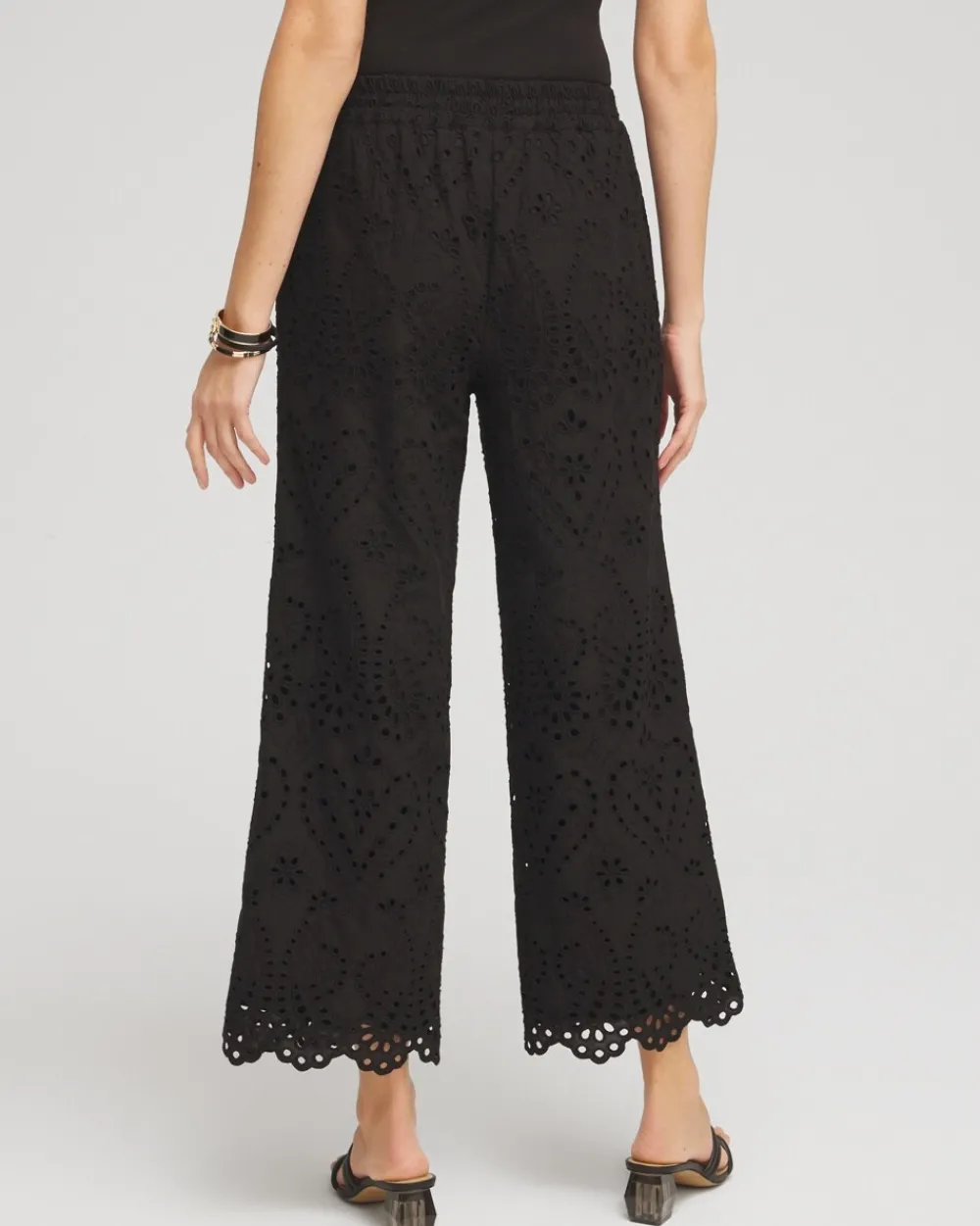 Shop Eyelet Lace Cropped Pants Pants