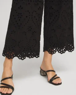 Shop Eyelet Lace Cropped Pants Pants