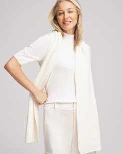 Sale Faux Pearl Cashmere Blend Scarf Cold Weather Accessories | Scarves