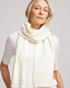Sale Faux Pearl Cashmere Blend Scarf Cold Weather Accessories | Scarves