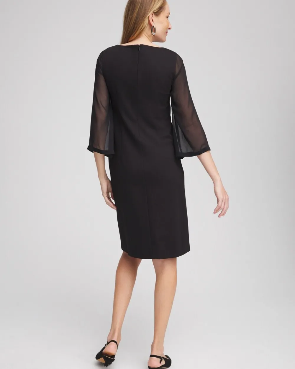 Sale Feather Cuff Sleeve Dress Dresses