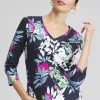 Store Floral 3/4 Sleeve Perfect Tee Tops