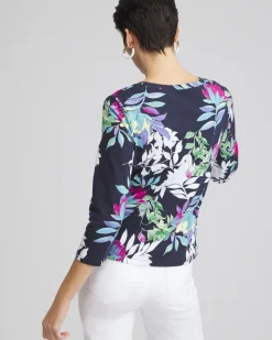 Store Floral 3/4 Sleeve Perfect Tee Tops