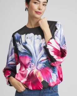 Best Floral Bubble Hem Top Tops