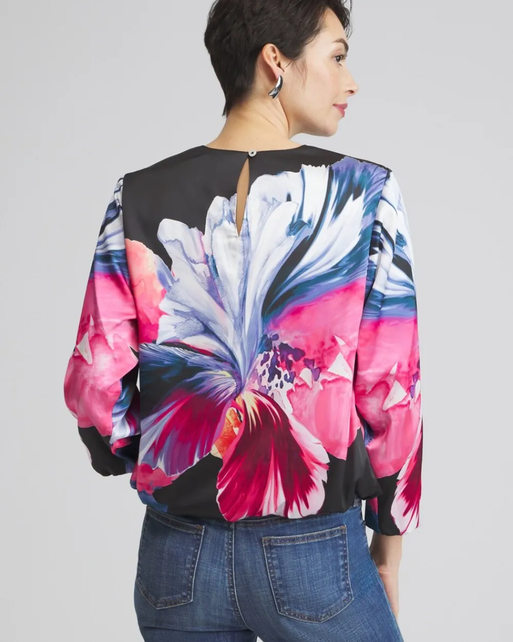 Best Floral Bubble Hem Top Tops