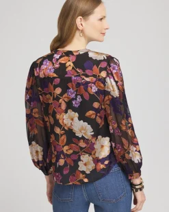 Clearance Floral Burnout Blouse Tops | Blouses & Shirts