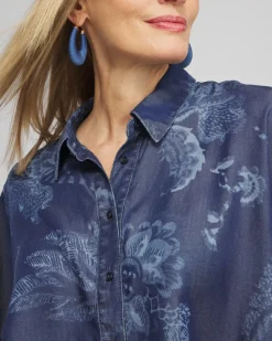Clearance Floral Button Front Poncho Tops