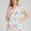 Best Sale Floral Cap Sleeve Tee Tops