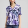Best Sale Floral Elbow Sleeve A-line Tee Tops